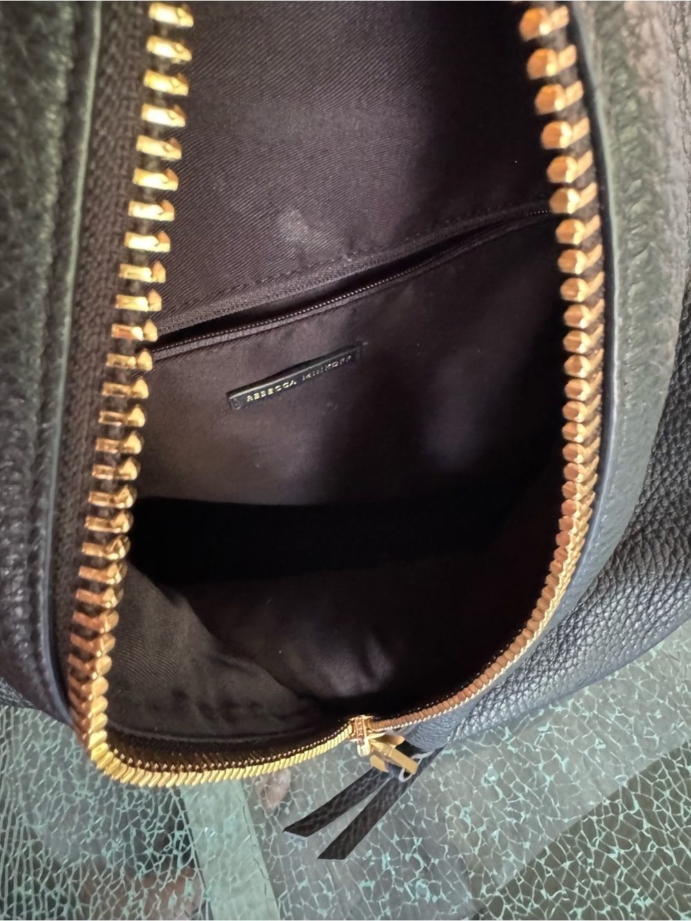 Rebecca Minkoff Black Leather women’s Backpack with Gold Hardware - Picture 9 of 10